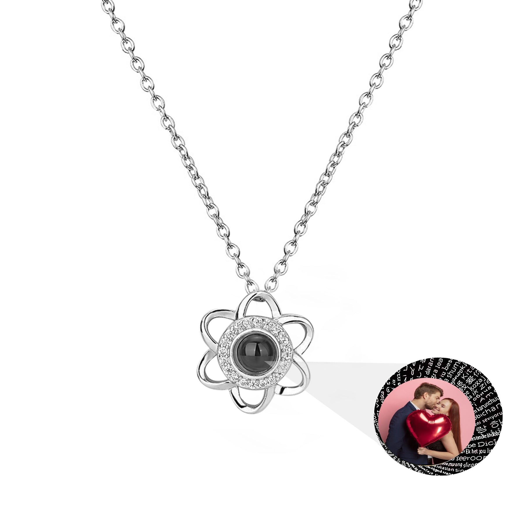 Flowers that can be customized for photosProjection Necklace Pendant Jewelry