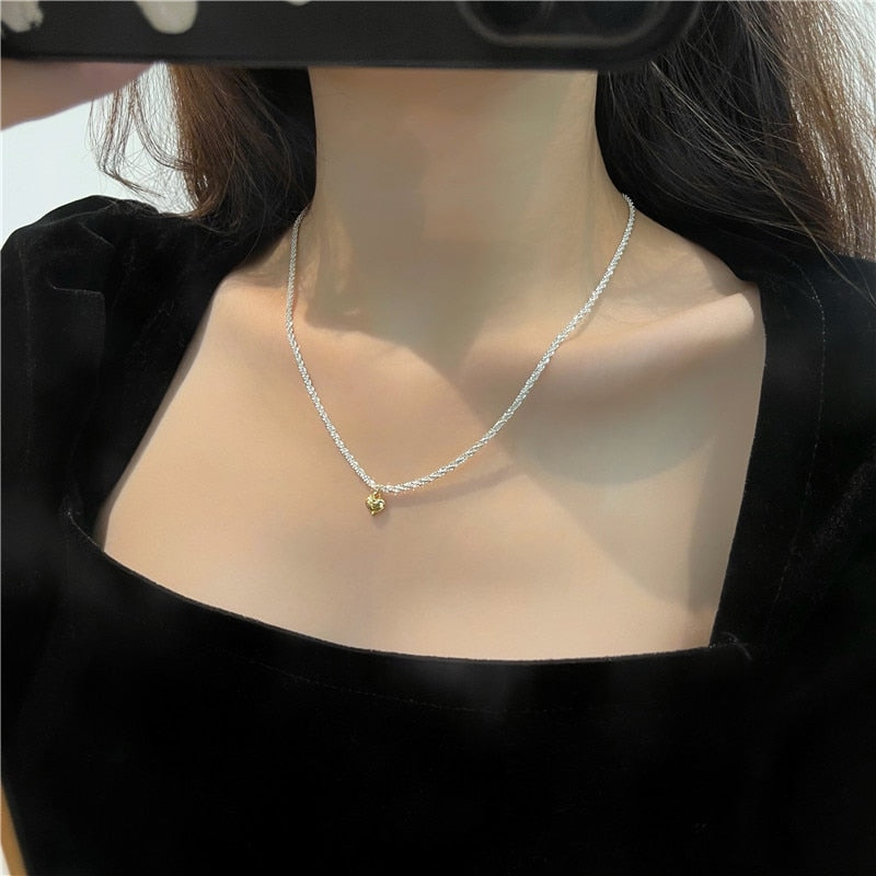 Beads Women's Neck Chain Kpop Pearl Choker Necklace Gold Color Jewelry On The Neck Pendant