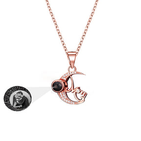 Customizable photo of the moon Projection Necklace  Pendant Jewelry