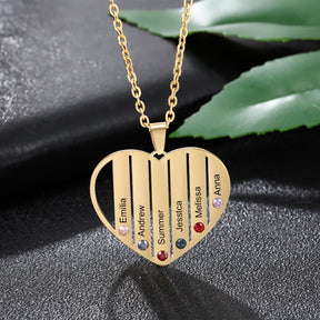 Necklace that can customize birthstone and name For Women ManCouple Gift