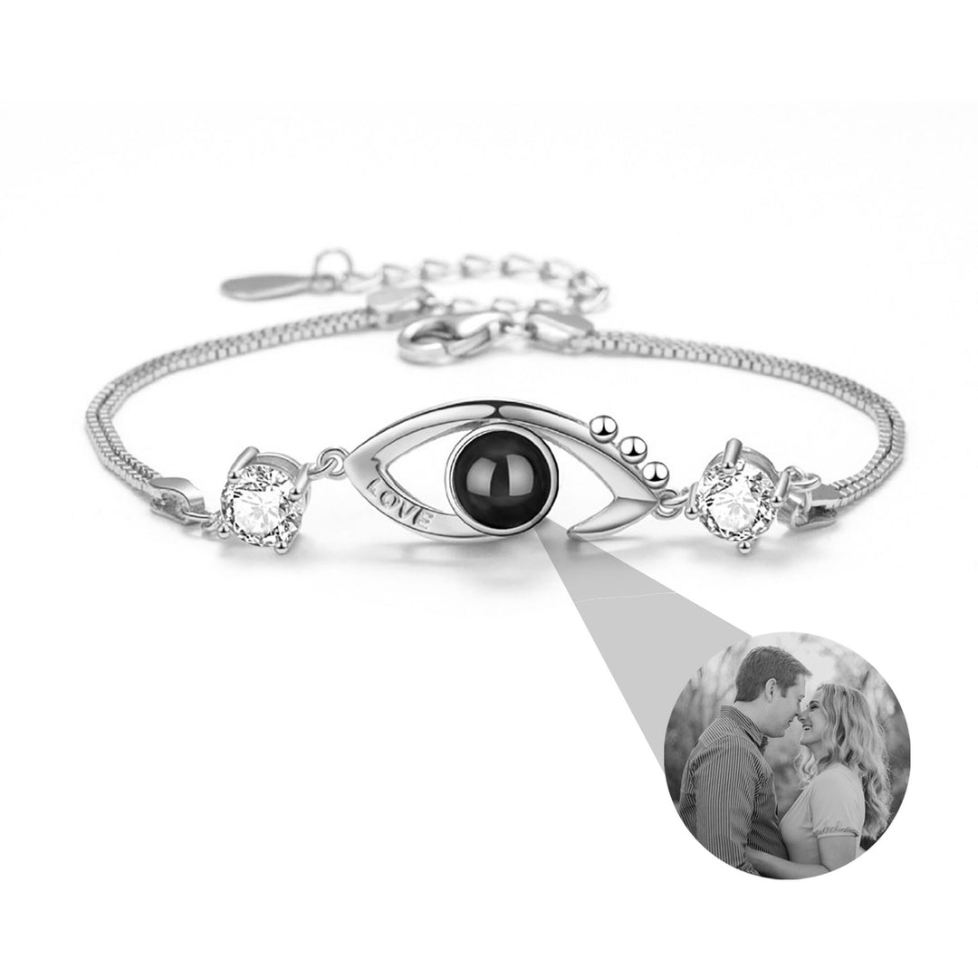 Anpassbare Photo EyesCircle Projektionsarmbänder Personalisiertes Paar Memorial Jewelr