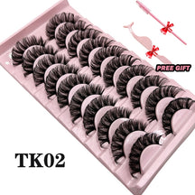 Strip Lashes 10 Paar Fluffy Mink Lashes 3D-Wimpern mit falschem Volumen