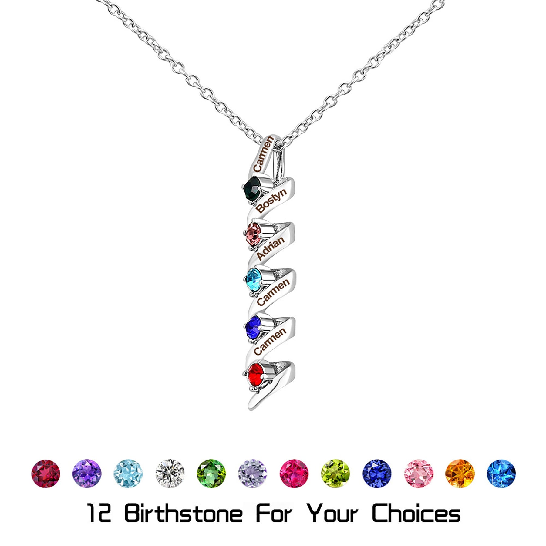 Customizable Birthstone Pendant Necklace For Women Choker Mom Birthday Jewelry