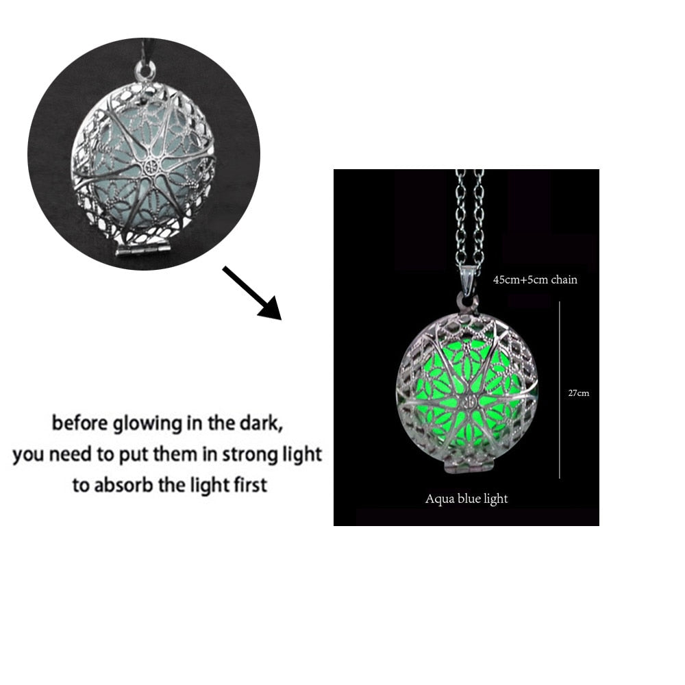 Luminous Dragon Necklace Glowing Night Fluorescence Silver Plated Glow In The Dark Necklace