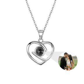 Customizable Photo Ladies Personality Heart Necklace With Silver Material Valentine's Day Christmas Gift With Romantic Gift