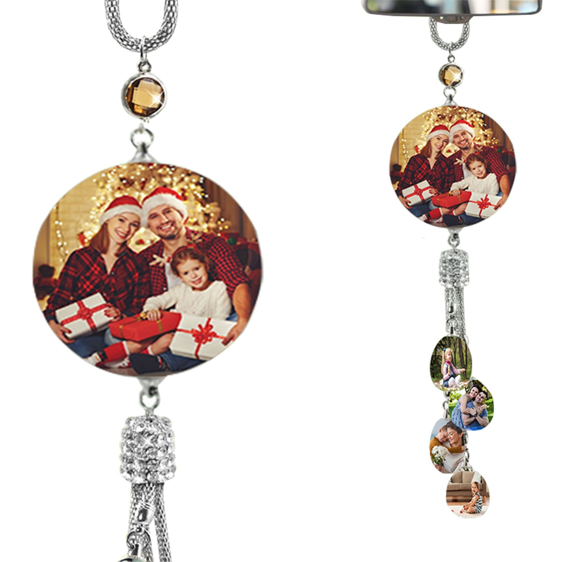 Customizable photo Car Rearview Mirror Pendant Car Interior Modeling Crystal Ball Ornaments