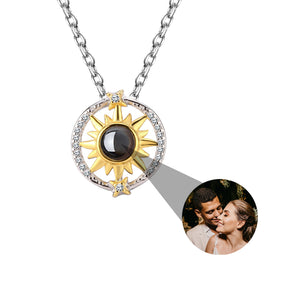 Customizable photo sunflower Projection Necklace Pendant Jewelry