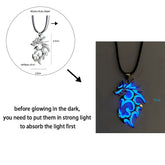 Luminous Dragon Necklace Glowing Night Fluorescence Silver Plated Glow In The Dark Necklace