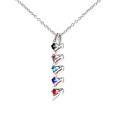 Anpassbare Geburtsstein-Anhänger-Halskette für Frauen-Choker-Mutter-Geburtstags-Schmuck