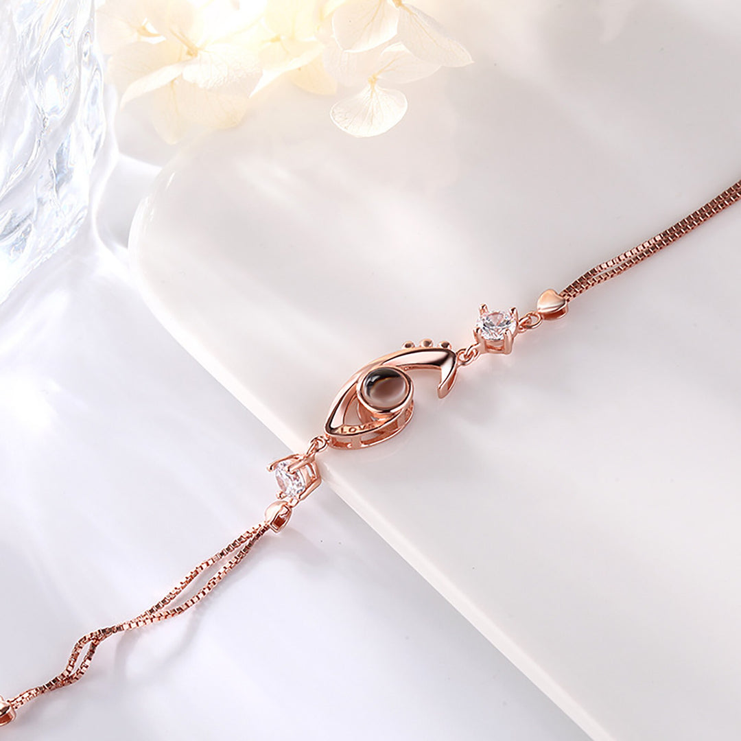 Anpassbare Photo EyesCircle Projektionsarmbänder Personalisiertes Paar Memorial Jewelr