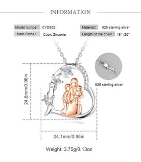 Eltern Kinder Halskette Herz Anhänger Ornamente Muttertag Geburtstagsgeschenk