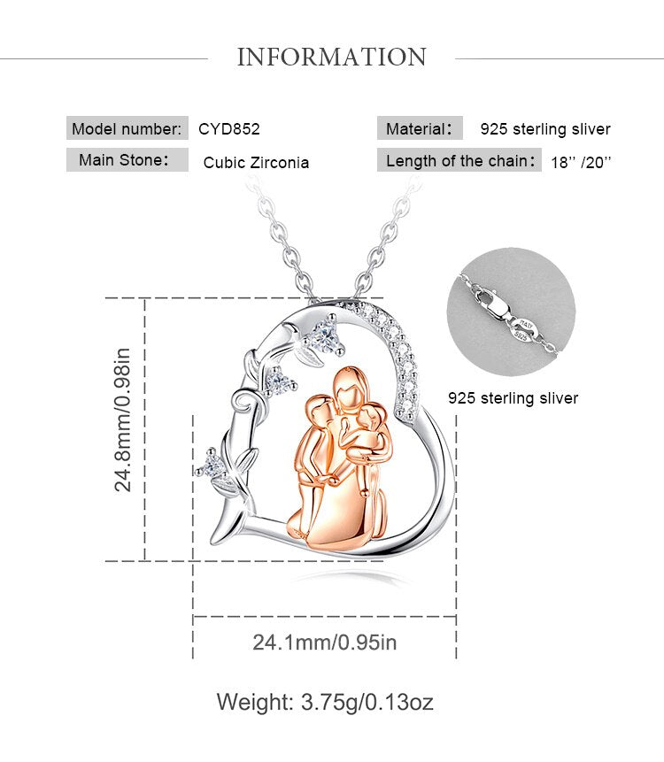 Eltern Kinder Halskette Herz Anhänger Ornamente Muttertag Geburtstagsgeschenk