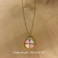Lucky Four Leaf Clover Necklace 4-in-1 Wearing 2 Sides Heart Love Pendant