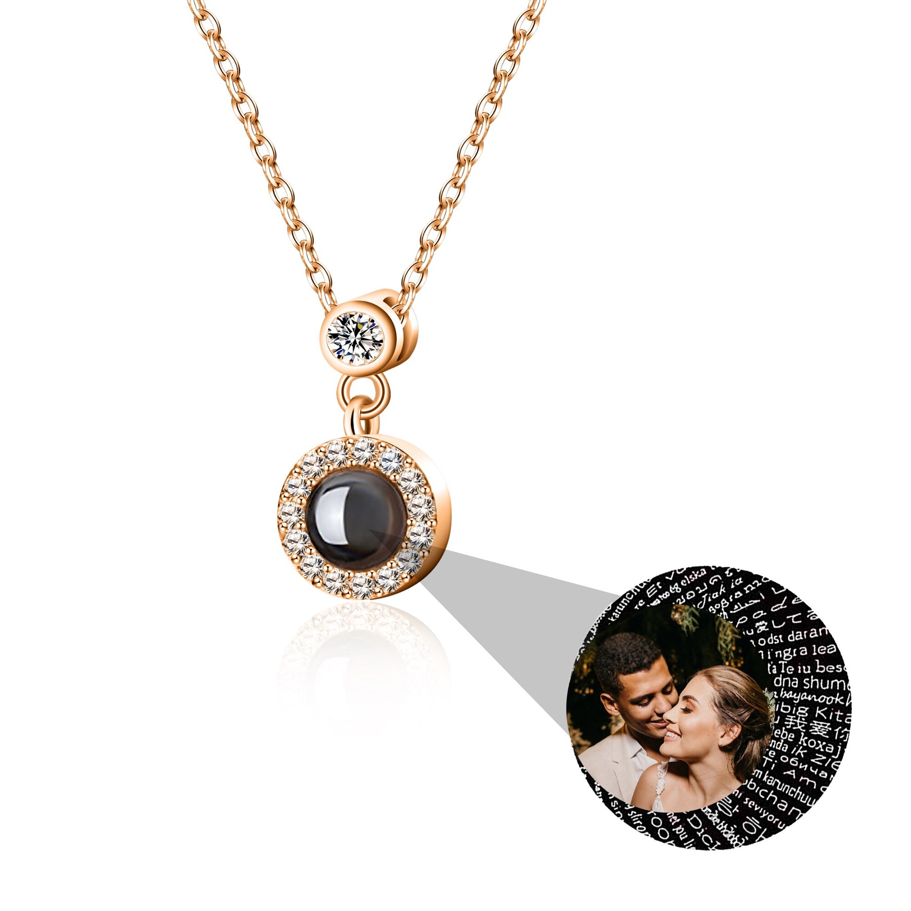 Customizable Photo Projection Necklace Couple Girlfriend Couple Jewelry