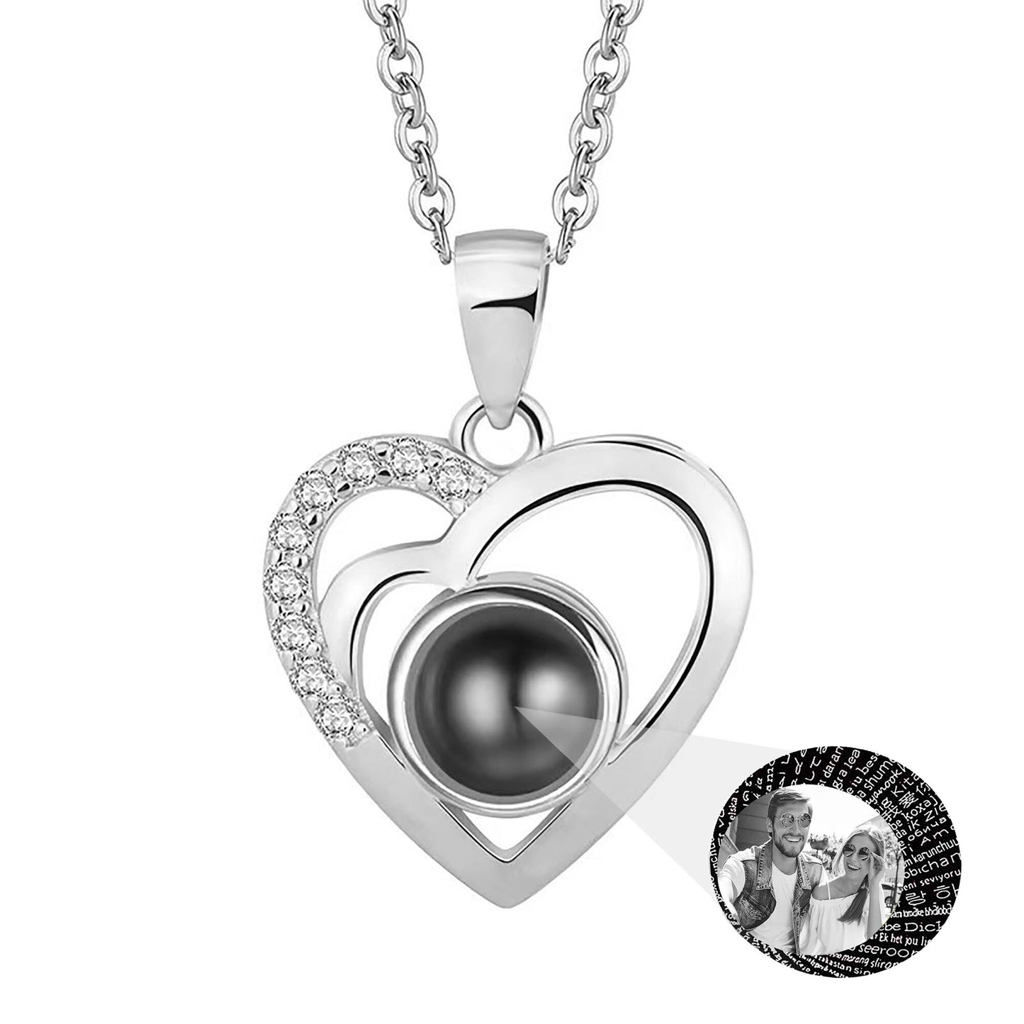Anpassbarer Fotoprojektions-Halsketten-Anhänger-Schmuck für Liebhaber-Freundin