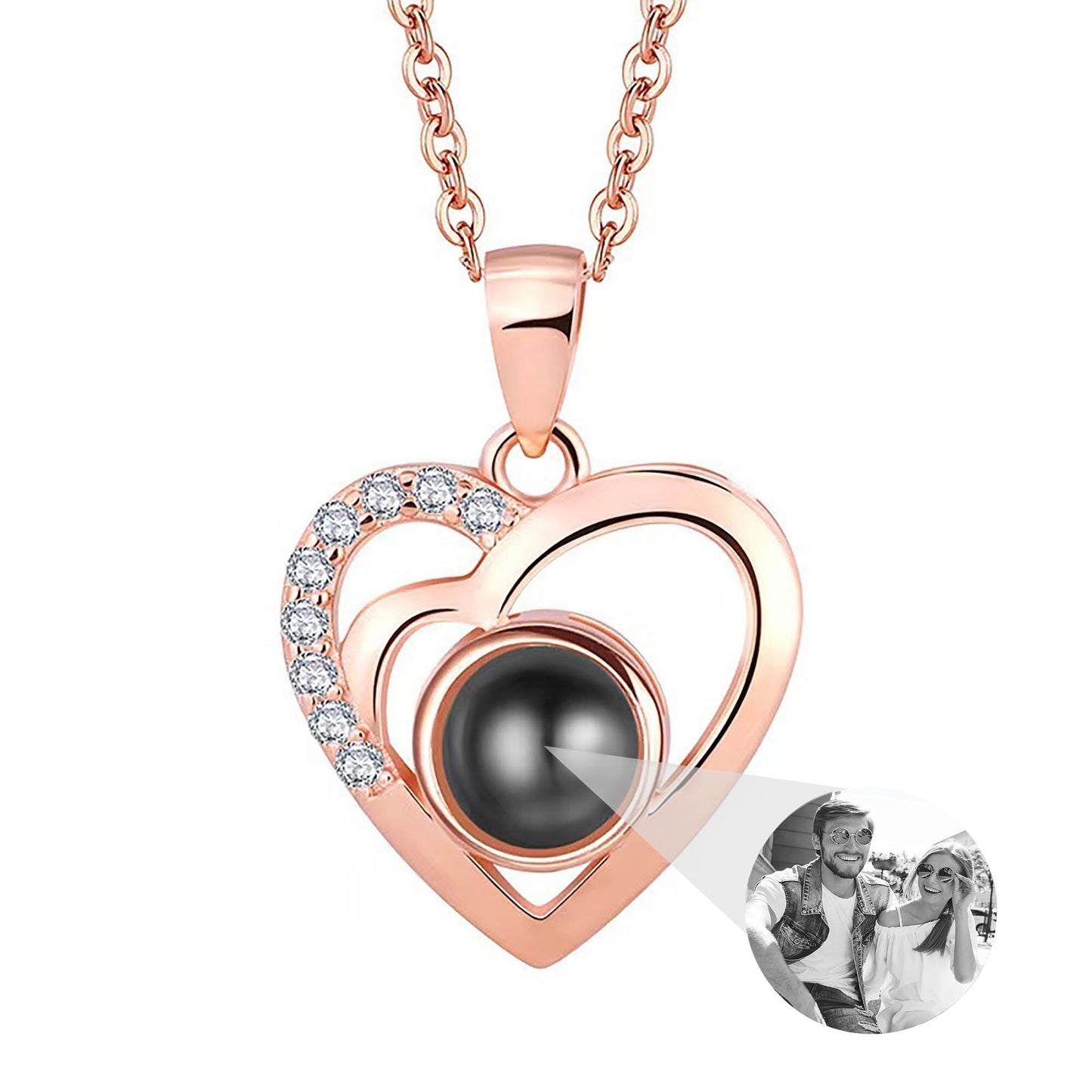 Anpassbarer Fotoprojektions-Halsketten-Anhänger-Schmuck für Liebhaber-Freundin
