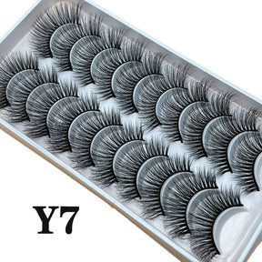 Strip Lashes 10-pairs Fluffy Mink Lashes 3D False Volume Eyelashes