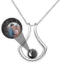 Custom Geometric Bracket Curved Projection Necklace Personalized Color Photo