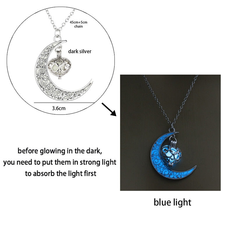 Luminous Dragon Necklace Glowing Night Fluorescence Silver Plated Glow In The Dark Necklace