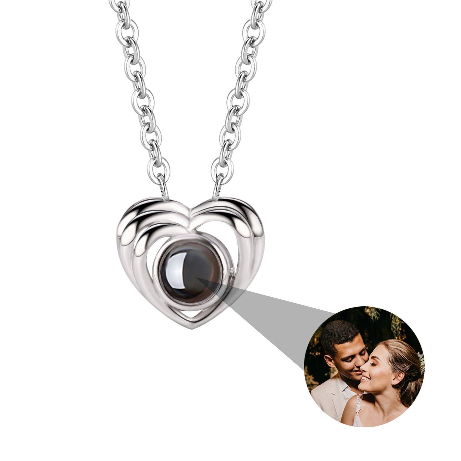 Customized photo necklace Projection Necklace Pendant For Lover Girlfriend