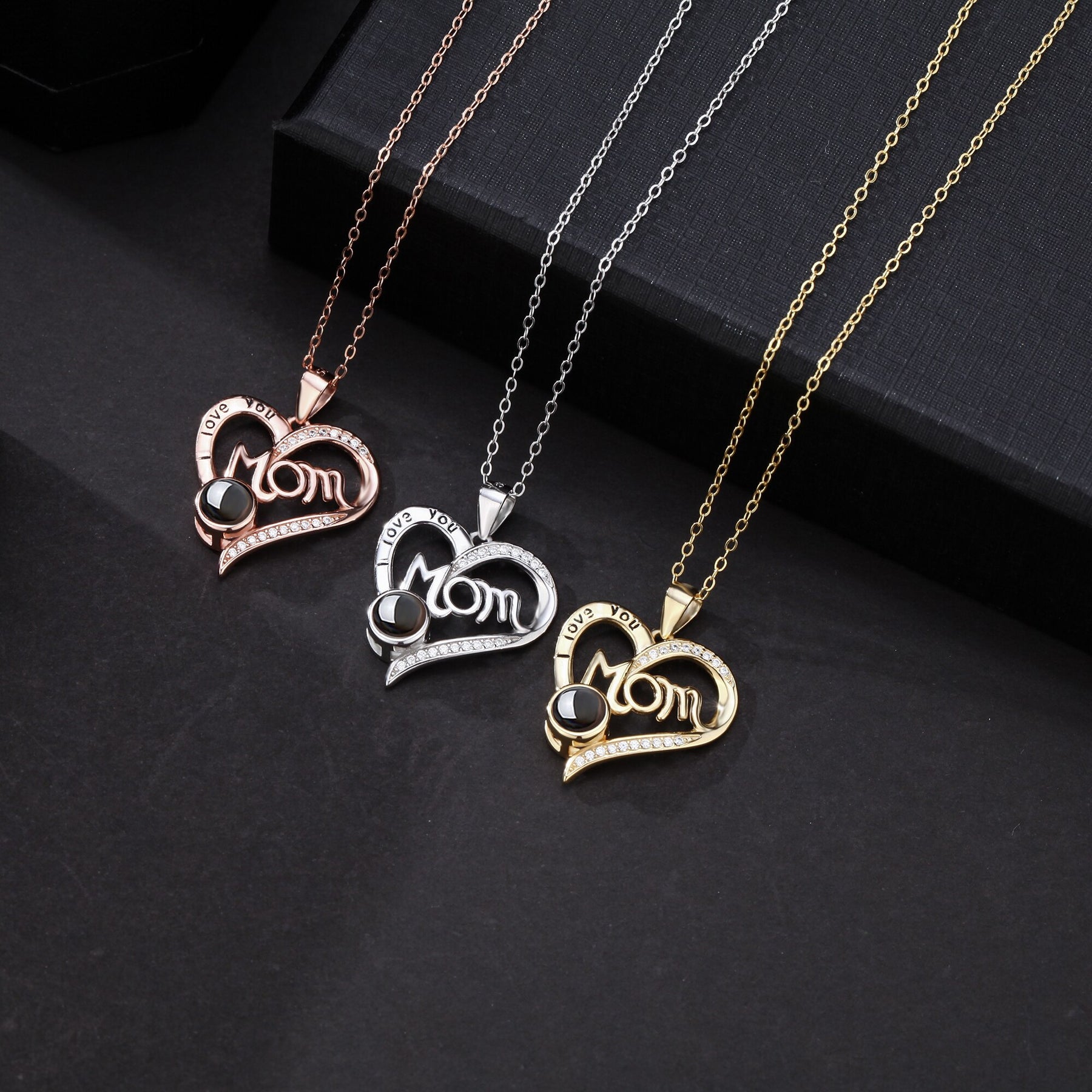 Love projection necklace with customizable photos Pendant Memorial Gift Anniversary gift