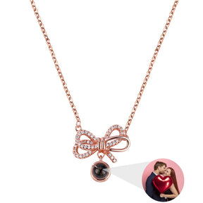 Customized Photo Bow Projection Memory Necklace