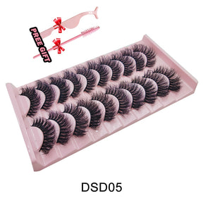 Strip Lashes 10 Paar Fluffy Mink Lashes 3D-Wimpern mit falschem Volumen