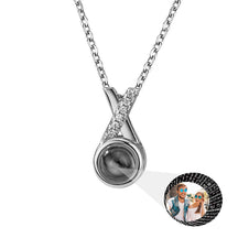 X-letter Projection Necklace With Customizable PhotosSilver 925 Necklace