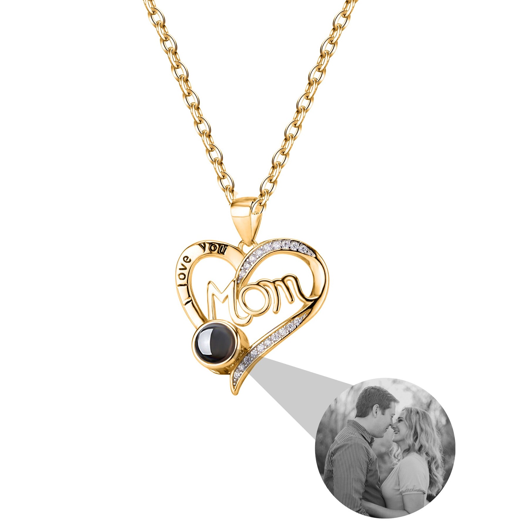 Love projection necklace with customizable photos Pendant Memorial Gift Anniversary gift