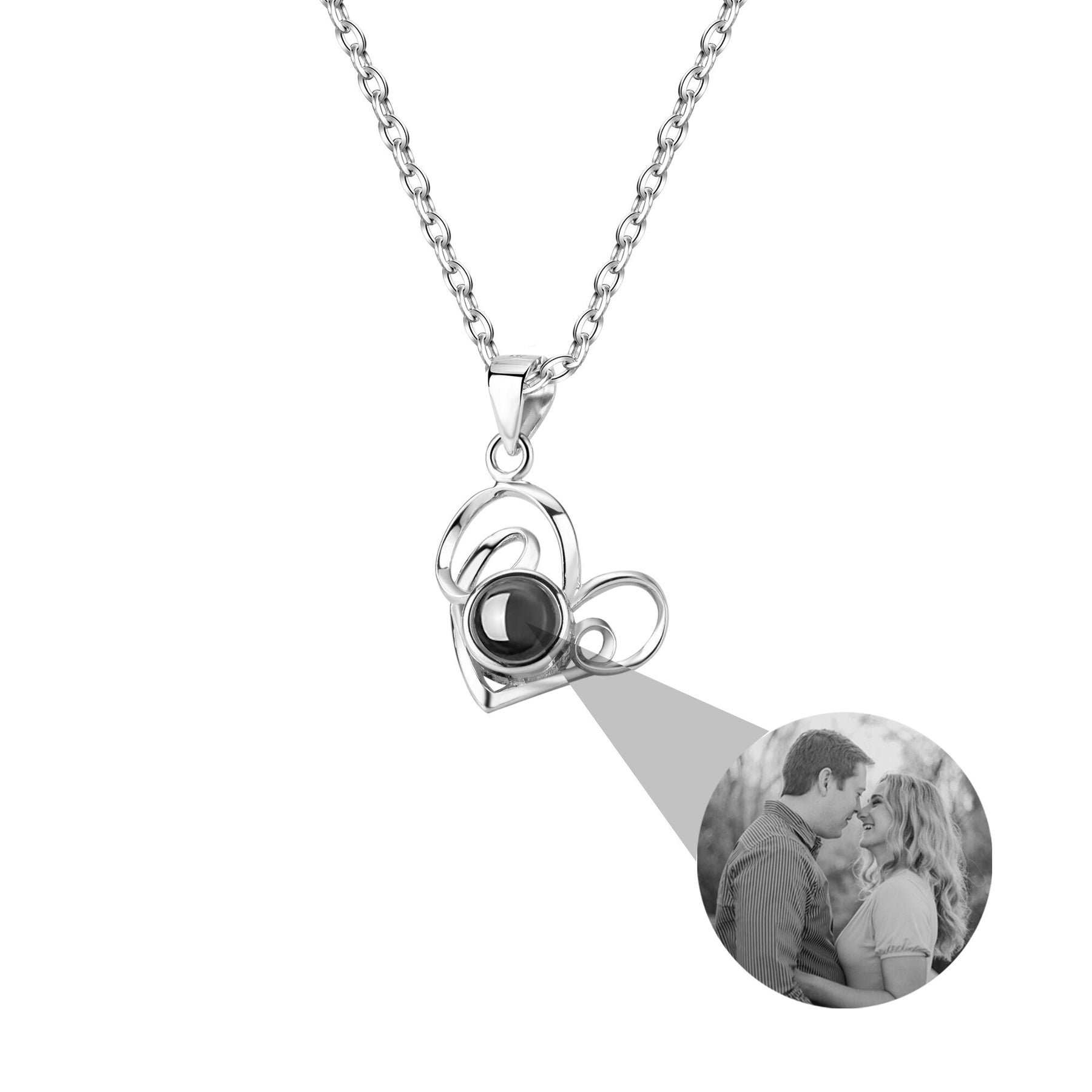 Necklace Round Heart Pendant Romantic Memory Projection Necklaces