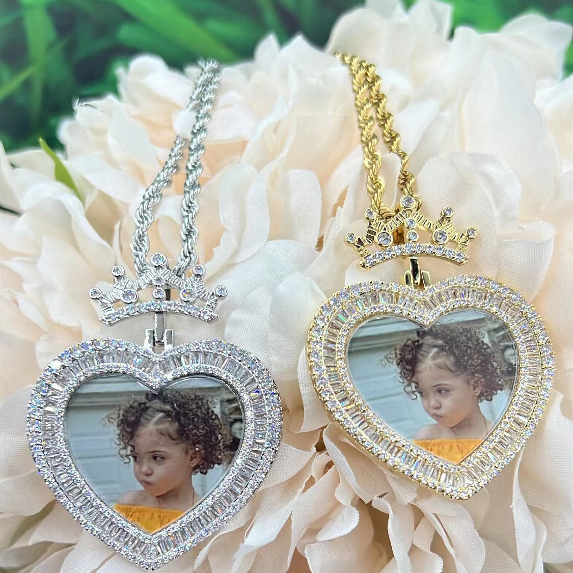 Heart Princess Photo Pendant Custom Memory Picture Pendant for daughter