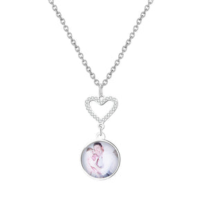 Foto personalizzabile Romantico semplice piccolo a forma di cuore Collane Squisito colore argento Catena clavicola Gioielli da sposa da donna