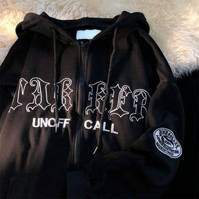 Letter Print Casual Hooded Sweatshirts Vintage Simple Streetwear Coats