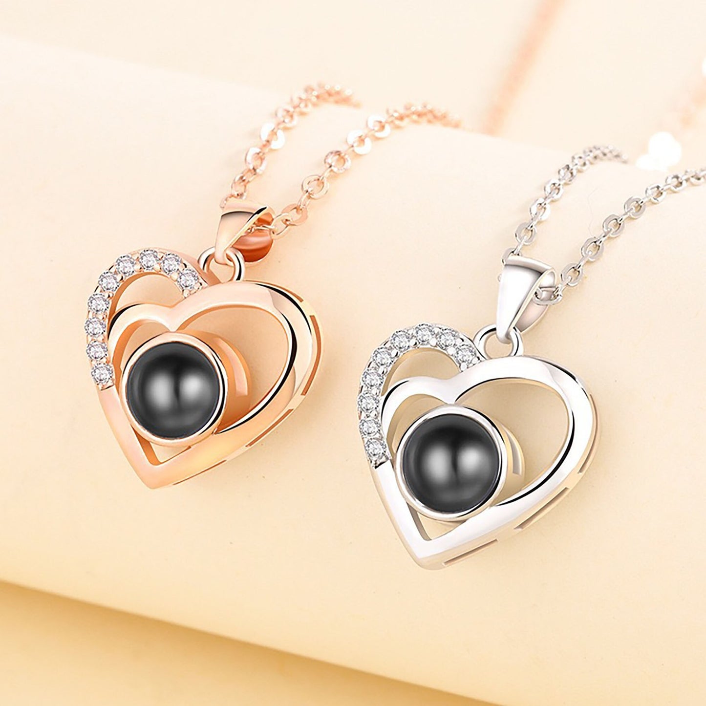 Anpassbarer Fotoprojektions-Halsketten-Anhänger-Schmuck für Liebhaber-Freundin