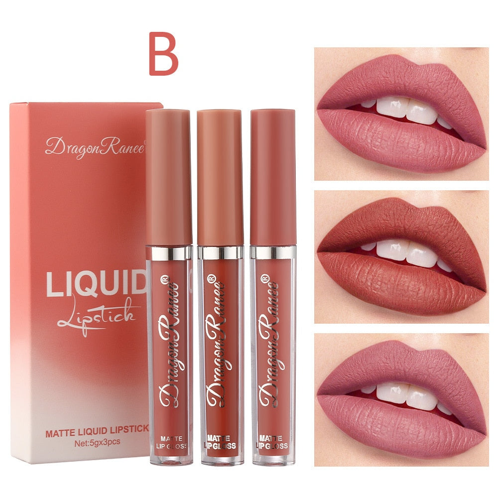 Liquid Lipstick Set Ultra Matte Velvet Waterproof Long Lasting Lip Glosses Nude Makeup Cosmetic Kit-2