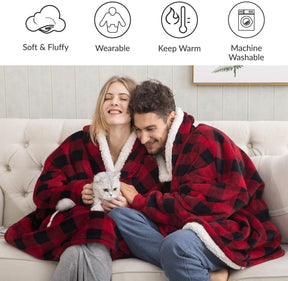 Winter Oversized Hoodies Women Giant Hoody Flannel Fleece Wearable Blanket