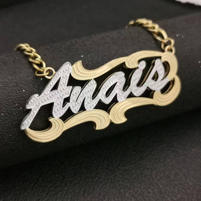 mens name plate necklace