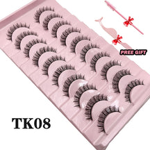 Strip Lashes 10-pairs Fluffy Mink Lashes 3D False Volume Eyelashes