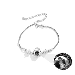 Projection queen crown bracelet for customized photos Couple Bangles For Him