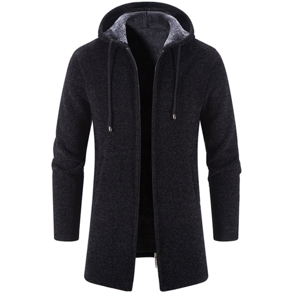 Cashmere Men's Cardigan Chenille Outer Sweater Coat Windbreaker