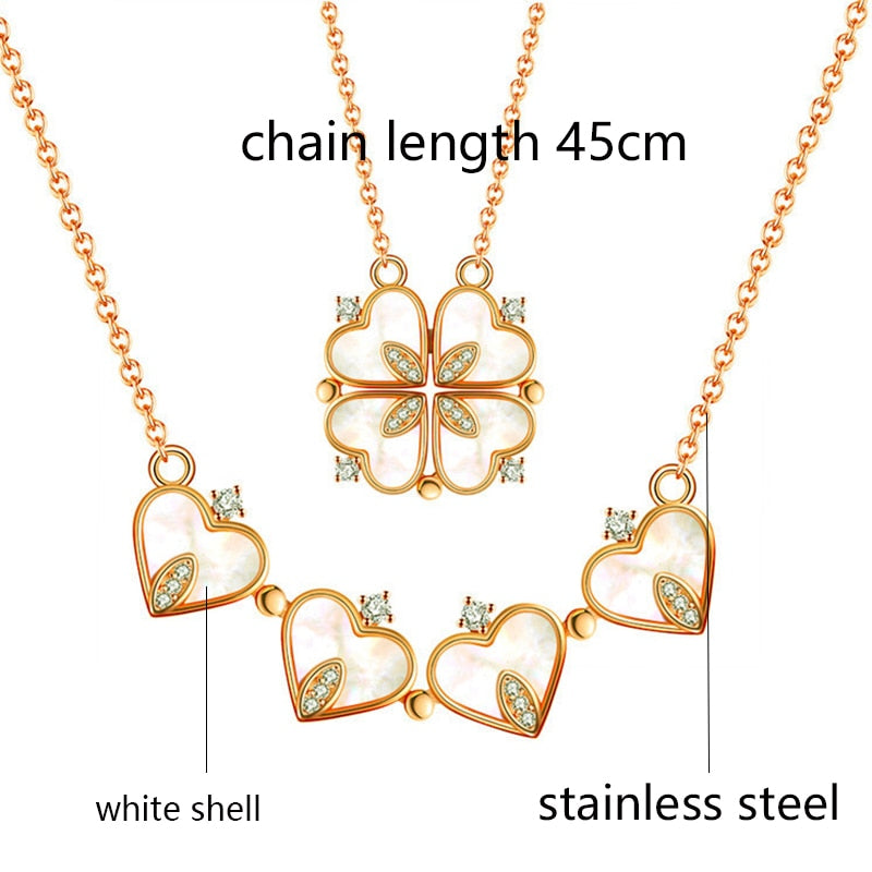 Trendy Flower Magnetic Attract Together Pendant Necklace