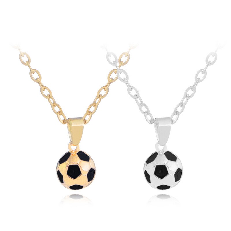 Catena a maglie di calcio Collana con ciondolo a forma di calcio Collana con ciondolo color oro Sport Ball Jewelry