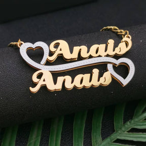 two name necklace gold