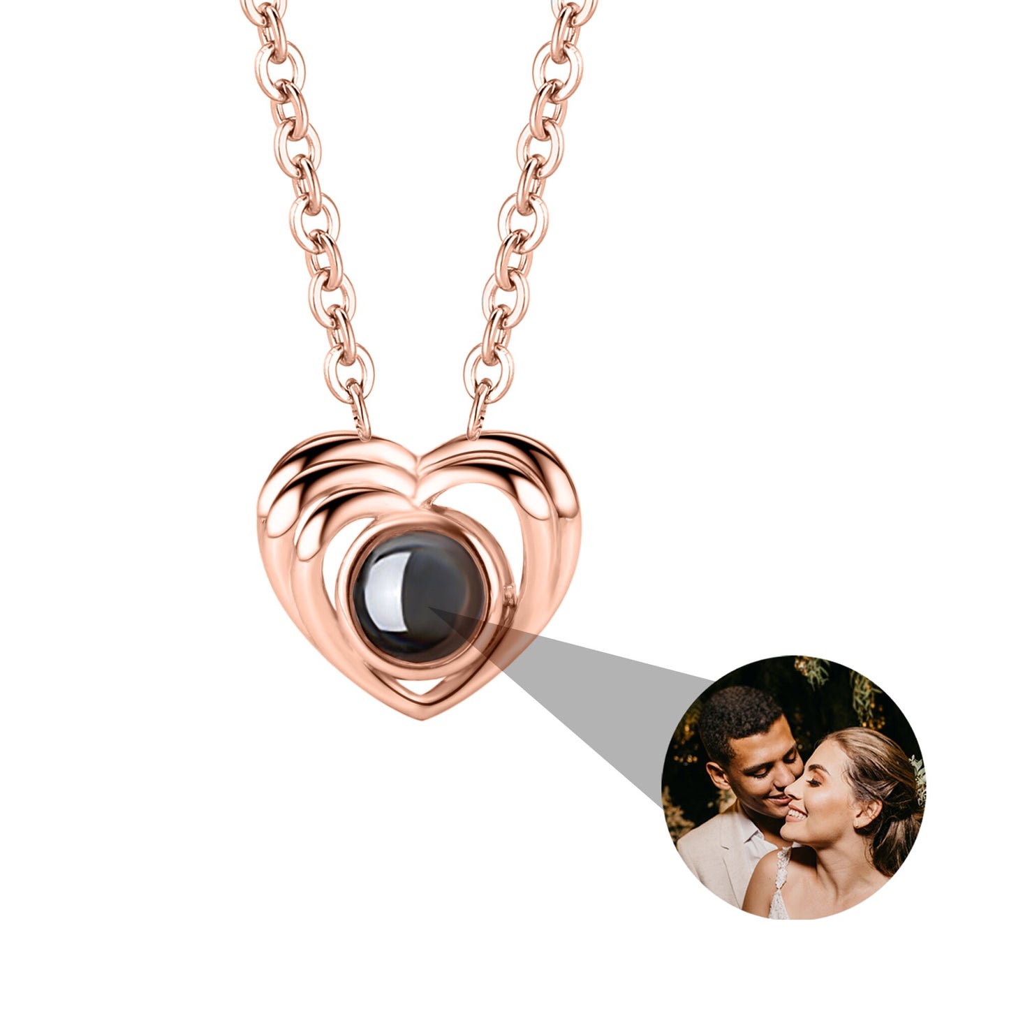 Customized photo necklace Projection Necklace Pendant For Lover Girlfriend