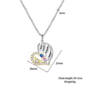 Customized Name Heart Shaped Semi Diamond Necklace Necklace Temperament Clavicle Chain