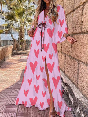 Bikini Cover Ups Print Maxi Dress for Women Summer Bohemian Beach Sexy Floral Tunic Long Dress