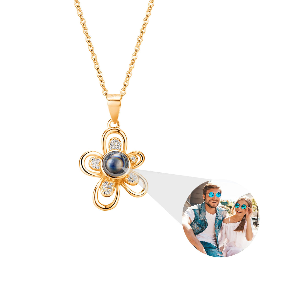 Fiori che possono essere personalizzati per le foto Gioielli ciondolo collana di proiezione