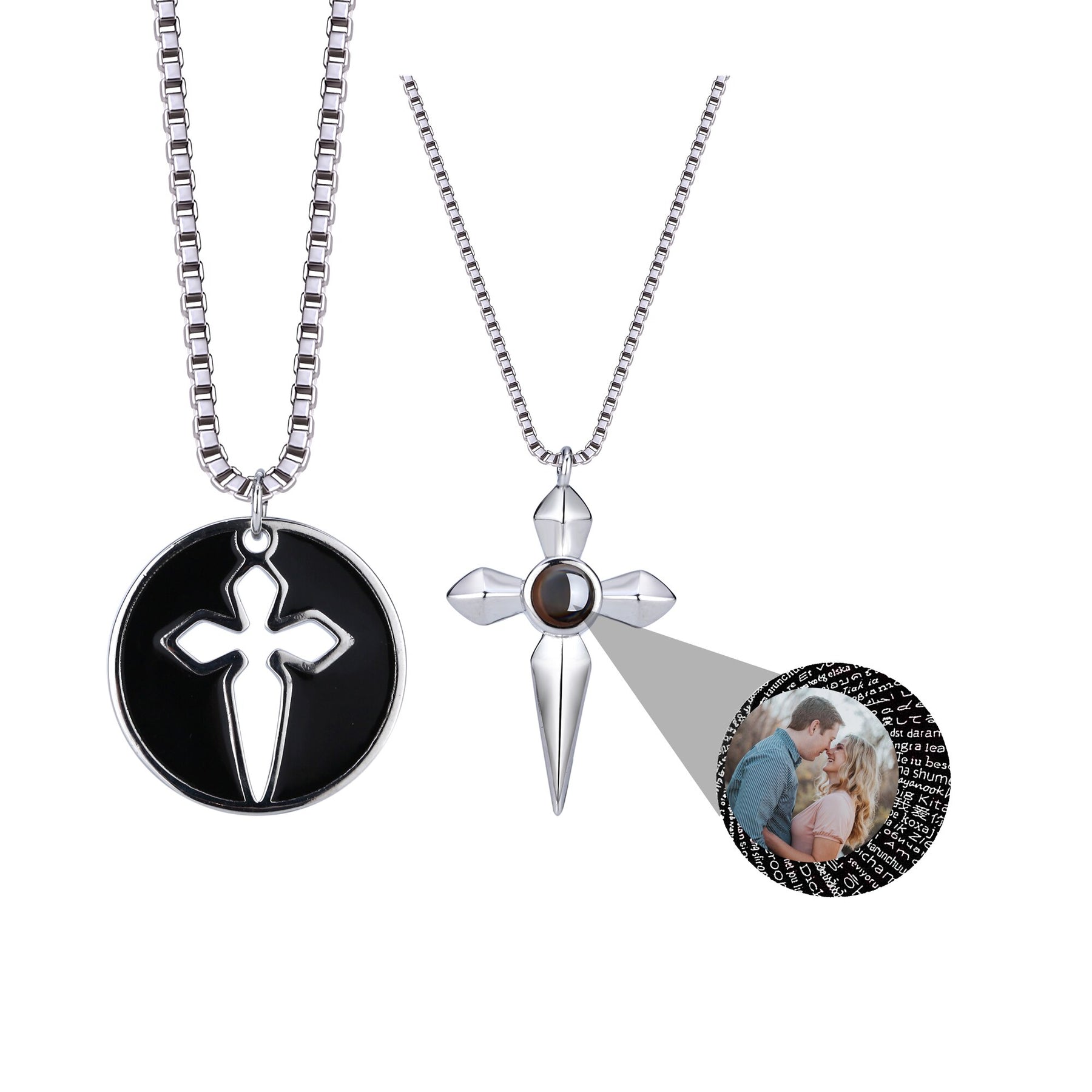 Coppie che possono personalizzare le foto Gioielli con ciondolo collana di proiezione