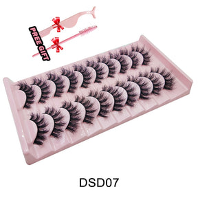 Strip Lashes 10 Paar Fluffy Mink Lashes 3D-Wimpern mit falschem Volumen