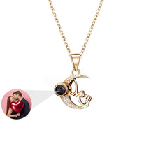 Customizable photo of the moon Projection Necklace  Pendant Jewelry